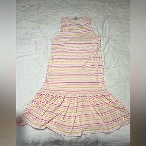 J. Crew Midi Pink and Yellow Striped Dress Medium